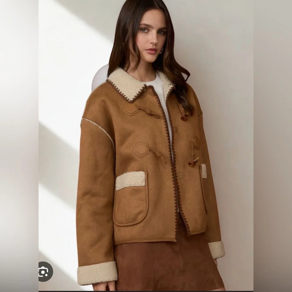 Altar'd State Brown Teddy Jacket - Picture 1 of 6